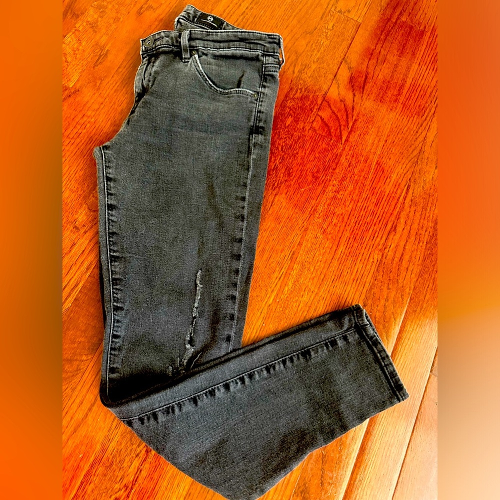 Ag Adriano Goldschmied Black Super Skinny Ankle Jeans 29r Preowned EUC